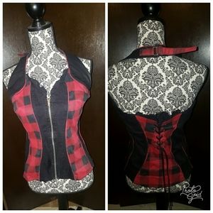 Old school plaid Tripp corset top